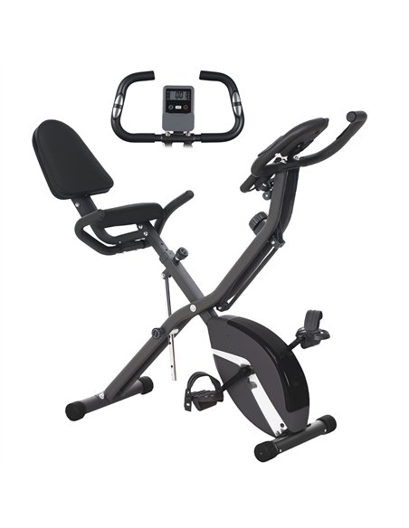SPORTNOW 5-In-1 Folding Exercise Bike with Arm Workout Bands, Quiet 8-Level Magnetic Resistance Foldable Exercise Bike with LCD, - pic 154923 | FastDaddyshop