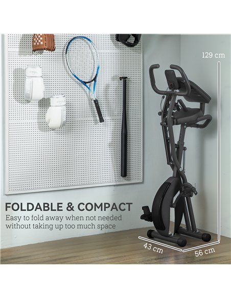 SPORTNOW 5-In-1 Folding Exercise Bike with Arm Workout Bands, Quiet 8-Level Magnetic Resistance Foldable Exercise Bike with LCD, - pic 154929 | FastDaddyshop