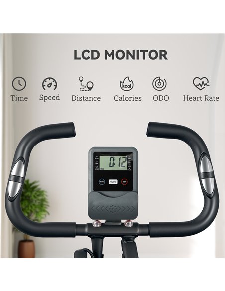 SPORTNOW 5-In-1 Folding Exercise Bike with Arm Workout Bands, Quiet 8-Level Magnetic Resistance Foldable Exercise Bike with LCD, - pic 154931 | FastDaddyshop