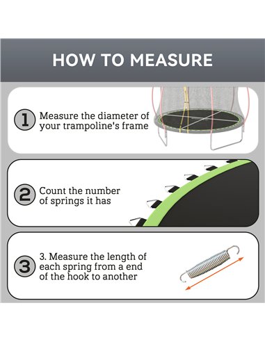 SPORTNOW Trampoline Replacement Mat with Spring Pull Tool, 42 V-Hooks, for 8ft Trampoline using 14cm Springs, Green