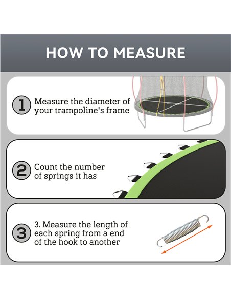 SPORTNOW Trampoline Replacement Mat with Spring Pull Tool, 42 V-Hooks, for 8ft Trampoline using 14cm Springs, Green - pic 154947 | FastDaddyshop
