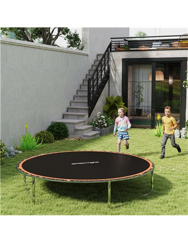 SPORTNOW Trampoline Replacement Mat with Spring Pull Tool, 42 V-Hooks, for 8ft Trampoline using 14cm Springs, Orange