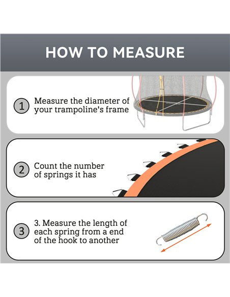 SPORTNOW Trampoline Replacement Mat with Spring Pull Tool, 42 V-Hooks, for 8ft Trampoline using 14cm Springs, Orange - pic 154956 | FastDaddyshop