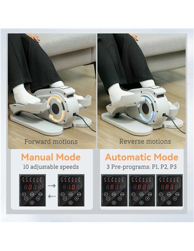 SPORTNOW Under Desk Elliptical Machine, Seated Pedal Exerciser, Mini Elliptical Trainer with LCD Monitor, Remote Control and 10 