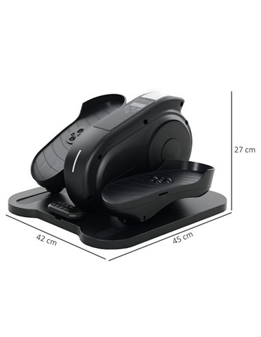 SPORTNOW Under Desk Elliptical Machine, Seated Pedal Exerciser, Mini Elliptical Trainer with LCD Monitor, Remote Control and 10 