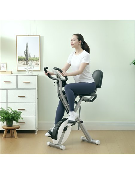 SPORTNOW 5-In-1 Folding Exercise Bike with Arm Workout Bands, Quiet 8-Level Magnetic Resistance Foldable Exercise Bike with LCD, - pic 154996 | FastDaddyshop