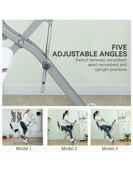 SPORTNOW 5-In-1 Folding Exercise Bike with Arm Workout Bands, Quiet 8-Level Magnetic Resistance Foldable Exercise Bike with LCD, - pic 154998 | FastDaddyshop