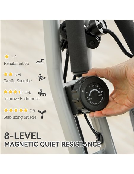 SPORTNOW 5-In-1 Folding Exercise Bike with Arm Workout Bands, Quiet 8-Level Magnetic Resistance Foldable Exercise Bike with LCD, - pic 154999 | FastDaddyshop
