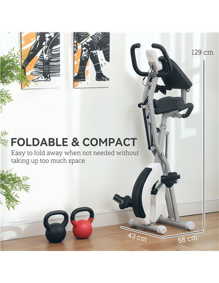 SPORTNOW 5-In-1 Folding Exercise Bike with Arm Workout Bands, Quiet 8-Level Magnetic Resistance Foldable Exercise Bike with LCD, - pic 155001 | FastDaddyshop