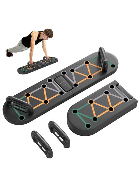 SPORTNOW Foldable Push Up Board, 11-in-1 Press Up Board, Portable Pushup Stand with Non-slip Pads, Multi-function Home Gym Equip - pic 155004 | FastDaddyshop