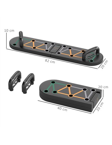 SPORTNOW Foldable Push Up Board, 11-in-1 Press Up Board, Portable Pushup Stand with Non-slip Pads, Multi-function Home Gym Equip