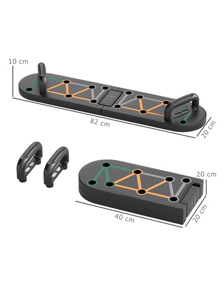SPORTNOW Foldable Push Up Board, 11-in-1 Press Up Board, Portable Pushup Stand with Non-slip Pads, Multi-function Home Gym Equip - pic 155006 | FastDaddyshop