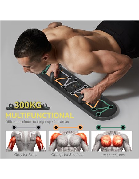 SPORTNOW Foldable Push Up Board, 11-in-1 Press Up Board, Portable Pushup Stand with Non-slip Pads, Multi-function Home Gym Equip - pic 155007 | FastDaddyshop