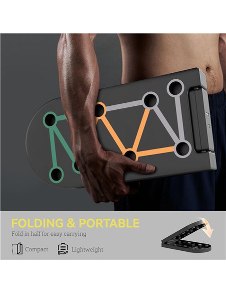 SPORTNOW Foldable Push Up Board, 11-in-1 Press Up Board, Portable Pushup Stand with Non-slip Pads, Multi-function Home Gym Equip - pic 155008 | FastDaddyshop