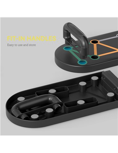 SPORTNOW Foldable Push Up Board, 11-in-1 Press Up Board, Portable Pushup Stand with Non-slip Pads, Multi-function Home Gym Equip