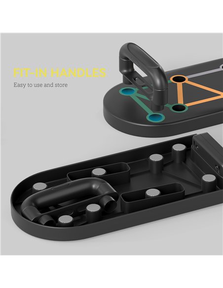 SPORTNOW Foldable Push Up Board, 11-in-1 Press Up Board, Portable Pushup Stand with Non-slip Pads, Multi-function Home Gym Equip - pic 155009 | FastDaddyshop