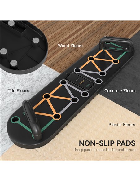 SPORTNOW Foldable Push Up Board, 11-in-1 Press Up Board, Portable Pushup Stand with Non-slip Pads, Multi-function Home Gym Equip - pic 155010 | FastDaddyshop