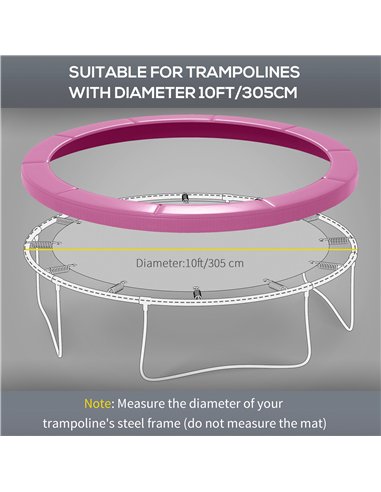 SPORTNOW 10FT Trampoline Spring Cover, Plastic Trampoline Pad Replacement with Elastic Cord, Waterproof, UV Resistant and Tear-R