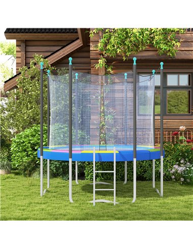 SPORTNOW 12FT Trampoline Spring Cover, Plastic Trampoline Pad Replacement with Elastic Cord, Waterproof, UV Resistant and Tear-R