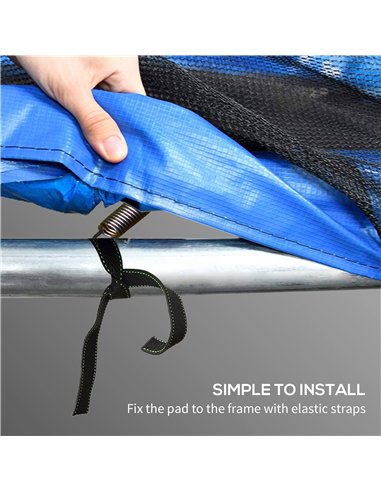 SPORTNOW 12FT Trampoline Spring Cover, Plastic Trampoline Pad Replacement with Elastic Cord, Waterproof, UV Resistant and Tear-R