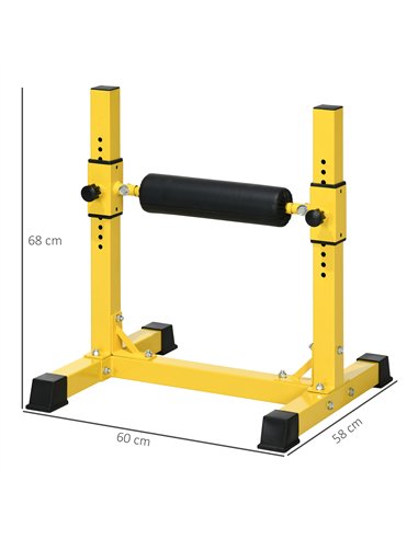 SPORTNOW Bulgarian Split Squat Stand, 12-Level Adjustable Single Leg Squat Machine with Foam Roller and Anti-Slip Pads for Lower