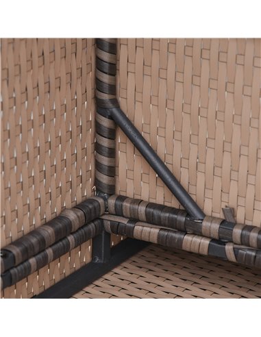 Outsunny 6 Piece Outdoor Rattan Sofa Set with Storage Table & Cushion, Mixed Brown
