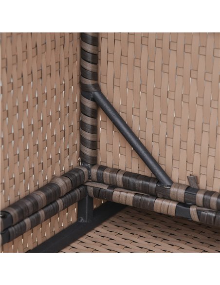 Outsunny 6 Piece Outdoor Rattan Sofa Set with Storage Table & Cushion, Mixed Brown - pic 15506 | FastDaddyshop