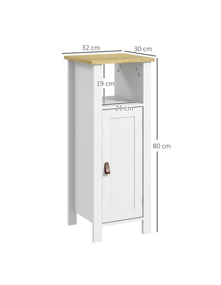 kleankin Slim Bathroom Storage Cabinet - White - pic 155060 | FastDaddyshop
