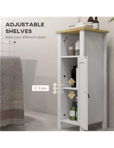 kleankin Slim Bathroom Storage Cabinet - White