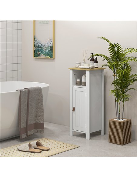 kleankin Slim Bathroom Storage Cabinet - White - pic 155063 | FastDaddyshop