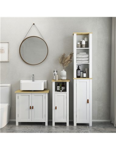 kleankin Slim Bathroom Storage Cabinet - White