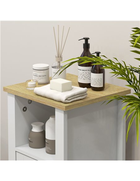 kleankin Slim Bathroom Storage Cabinet - White - pic 155065 | FastDaddyshop