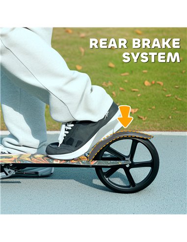 AIYAPLAY Foldable Kids Scooter with Adjustable Handlebar, 200mm Big Wheel, Rear Fender Brake, for Ages 6-12 Years, Black
