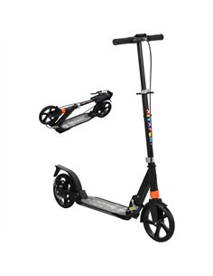 AIYAPLAY Kids Scooter with Four-Level Adjustable Handlebar, Dual Brake System, 200mm Wheels, ABEC-7 Bearings, Black