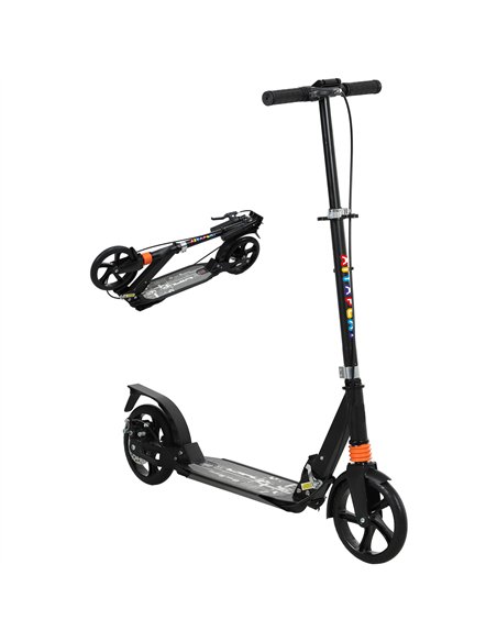 AIYAPLAY Kids Scooter with Four-Level Adjustable Handlebar, Dual Brake System, 200mm Wheels, ABEC-7 Bearings, Black - pic 155076 | FastDaddyshop
