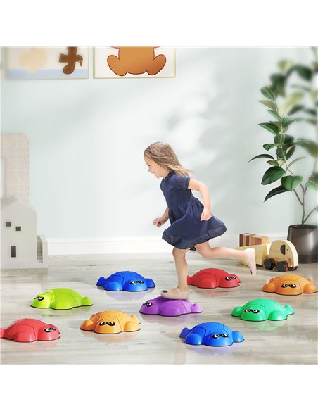 AIYAPLAY 9 PCS Balance Stepping Stones with Non-slip Edge, Indoor Outdoor Obstacle Courses for Kids Ages 3-8 Years, Multicoloure - pic 155113 | FastDaddyshop