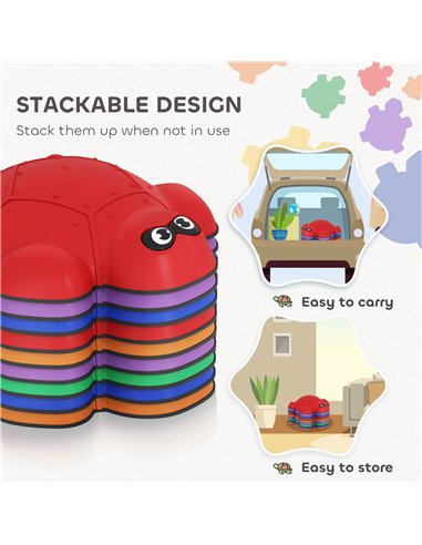 AIYAPLAY 9 PCS Balance Stepping Stones with Non-slip Edge, Indoor Outdoor Obstacle Courses for Kids Ages 3-8 Years, Multicoloure