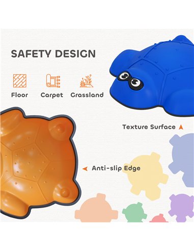 AIYAPLAY 9 PCS Balance Stepping Stones with Non-slip Edge, Indoor Outdoor Obstacle Courses for Kids Ages 3-8 Years, Multicoloure
