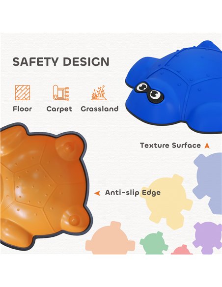AIYAPLAY 9 PCS Balance Stepping Stones with Non-slip Edge, Indoor Outdoor Obstacle Courses for Kids Ages 3-8 Years, Multicoloure - pic 155117 | FastDaddyshop