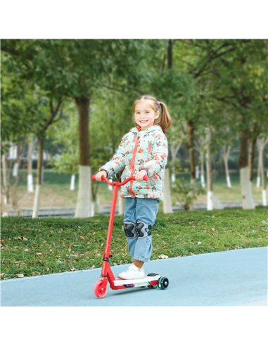 AIYAPLAY Electric Scooter for Kids Ages 4-7, with Auxiliary Rear Wheels, Flashing LED Light and Electric Brake, Kids Electric Sc