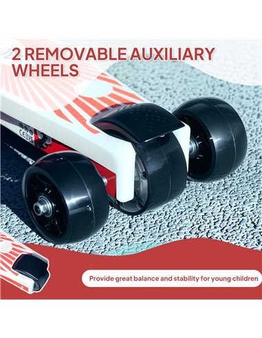 AIYAPLAY Electric Scooter for Kids Ages 4-7, with Auxiliary Rear Wheels, Flashing LED Light and Electric Brake, Kids Electric Sc