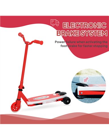 AIYAPLAY Electric Scooter for Kids Ages 4-7, with Auxiliary Rear Wheels, Flashing LED Light and Electric Brake, Kids Electric Sc