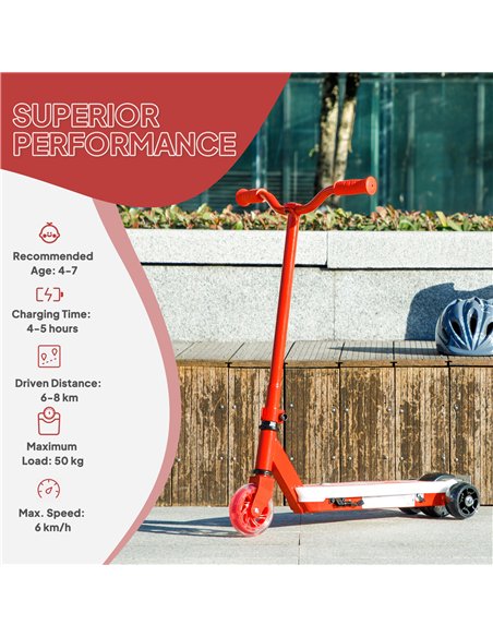 AIYAPLAY Electric Scooter for Kids Ages 4-7, with Auxiliary Rear Wheels, Flashing LED Light and Electric Brake, Kids Electric Sc - pic 155128 | FastDaddyshop