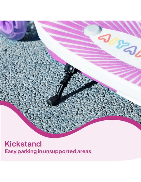 AIYAPLAY Electric Scooter for Kids Ages 4-7, with Auxiliary Rear Wheels, Flashing LED Light and Electric Brake, Kids Electric Sc - pic 155138 | FastDaddyshop