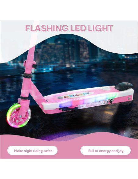 AIYAPLAY Electric Scooter for Kids Ages 4-7, with Auxiliary Rear Wheels, Flashing LED Light and Electric Brake, Kids Electric Sc - pic 155152 | FastDaddyshop