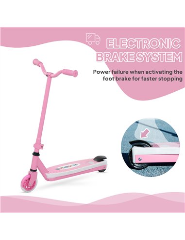 AIYAPLAY Electric Scooter for Kids Ages 4-7, with Auxiliary Rear Wheels, Flashing LED Light and Electric Brake, Kids Electric Sc