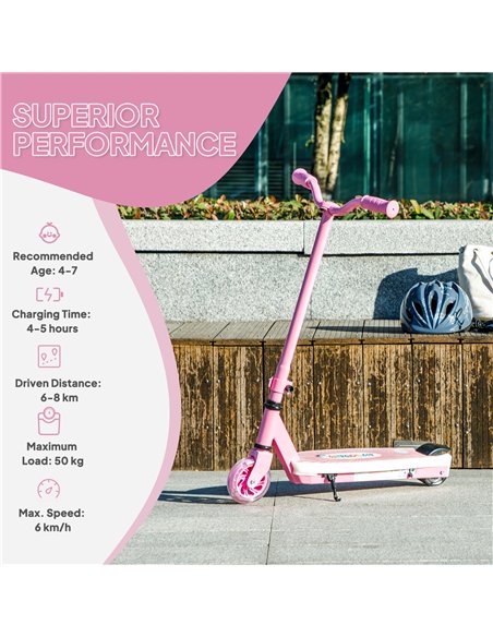 AIYAPLAY Electric Scooter for Kids Ages 4-7, with Auxiliary Rear Wheels, Flashing LED Light and Electric Brake, Kids Electric Sc - pic 155155 | FastDaddyshop