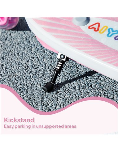 AIYAPLAY Electric Scooter for Kids Ages 4-7, with Auxiliary Rear Wheels, Flashing LED Light and Electric Brake, Kids Electric Sc
