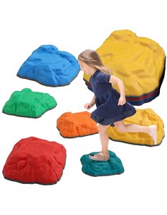 AIYAPLAY Balance Stepping Stones for Kids with Non-slip Bottom, Indoor Outdoor Obstacle Course for Ages 3-8 Years, Multicoloured