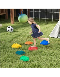 AIYAPLAY Balance Stepping Stones for Kids with Non-slip Bottom, Indoor Outdoor Obstacle Course for Ages 3-8 Years, Multicoloured 2